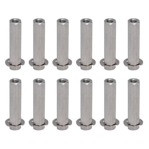10Pcs Tige d¿arbre hexagonal Barre en acier inoxydable 8mm Kit de pièces d¿entraînement avec circlip pour TETRIX4106-4008-0320
