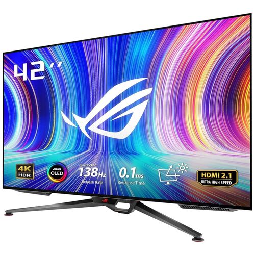 ASUS ROG Swift OLED PG42UQ - Moniteur OLED - jeux - 41.5" - 3840 x 2160 4K @ 138 Hz - 450 cd/m² - 135000:1 - HDR10 - 4xHDMI, DisplayPort - haut-parleurs