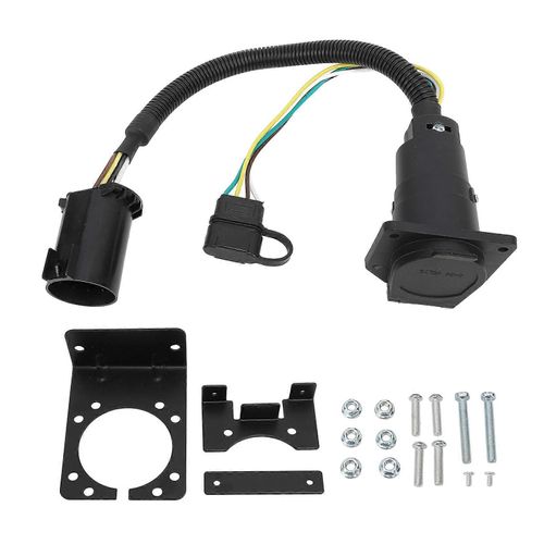 6-24v 7 Broches À 7 Et 4 Broches Adaptateur De Remorque Connecteur De Faisceau De Prise De Câblage De Remorque Enroulé Avec Support De Montage Pour Remorque Rv Caravane