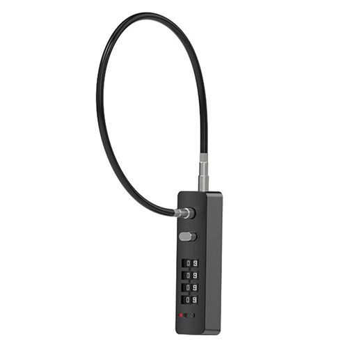 Câble de verrouillage en acier Serrure à mot de passe à 4 chiffres Serrure à combinaison de corde pour armoire de rangement de clôture de casier à vélo Noir
