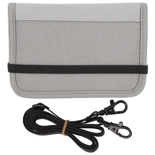 Imperméable Antivol Nylon RFID Blocage Passeport De Voyage Certificat D¿identité Sac Cou Pochette SuspendueGris