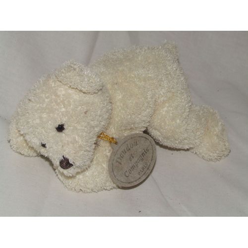 Ours Doudou Et Compagnie Allongé Couché Beige 19 Cm
