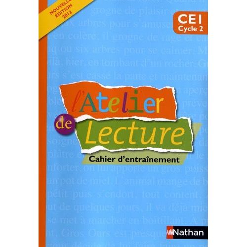 L'atelier De Lecture Ce1 - Cahier D'entraînement