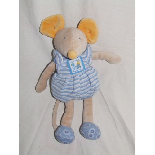Souris Moulin Roty Lise Et Lulu Bleu Jaune