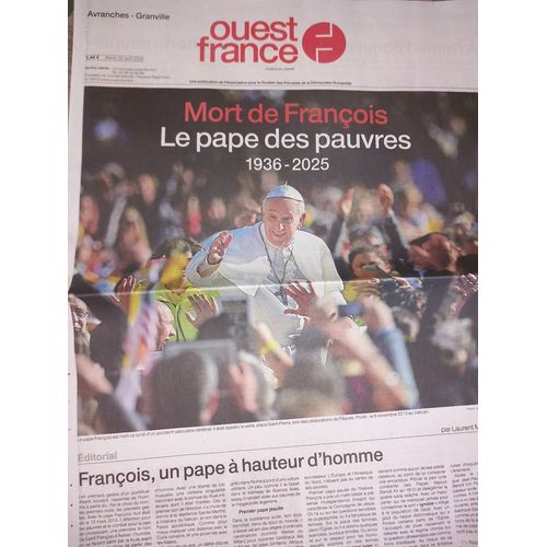 Journal Ouest Feance Special Mort Du Pape François