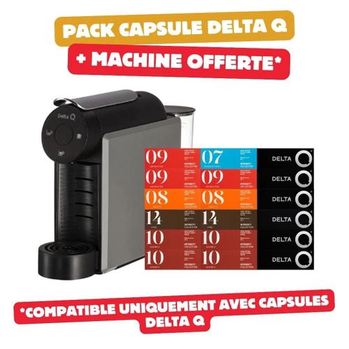 Grosse Offre : 120 Capsules Delta Q + Machine Delta Q Mini Qool Gris OFFERTE