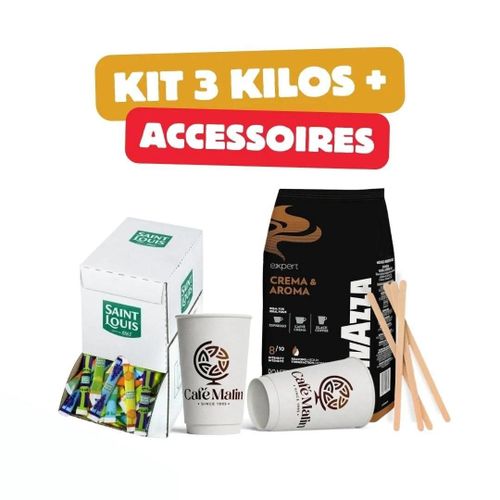 Kit Café En Grain Lavazza Vending 3kg + Accessoires