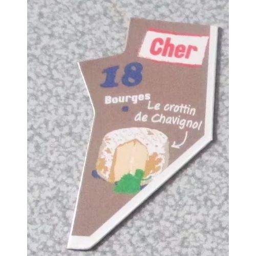 Magnet Le Gaulois-Département 18 Cher (Fond Marron Clair Et Contour Blanc)