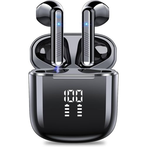 SHILIU-Ecouteurs Bluetooth sans Fil, Oreillette Bluetooth 5.3 sans Fil Stéréo ENC Réduction de Bruit Mic, 25H de Lecture Écouteur B[