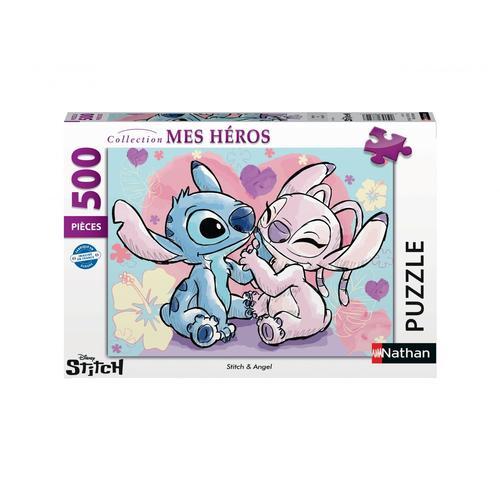 Puzzle N Nathan Puzzle 500 P - Stitch & Angel / Disney
