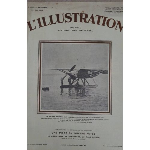Journal  L Illustration No 4552 - 31 Mai 1930 . Le 1er Courrier Par Hydravion Au-Dessus De L Atlantique Sud