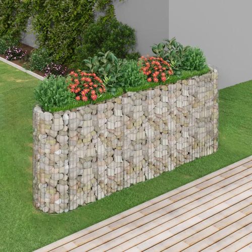 Lit Surélevé À Gabion Fer Galvanisé 260x50x100 Cm