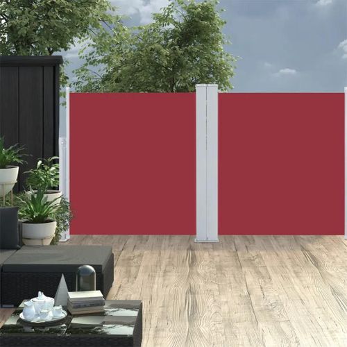 Auvent Latéral Rétractable Rouge 120 X 600 Cm