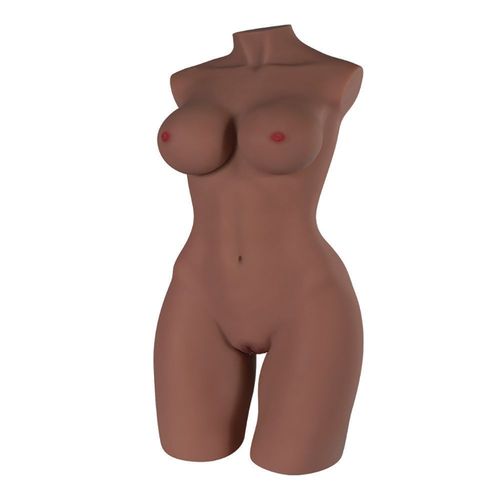 Neloty® Poupée De Sexe Grandeur Nature Avec Toso Flexible Avec Texture Réaliste Pleine Taille De La Peau Du Corps, Gros Seins Doux Sur Les Hanches, Trou De Masturbation Du Cul De Chat Et 24kg Brun
