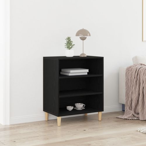 Buffet Vidaxl Noir En Chêne 57x35x70 Cm En Bois D'ingénierie