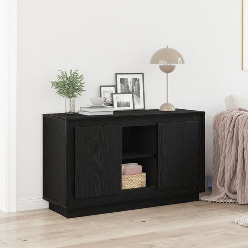 Buffet Vidaxl Chêne Noir 102x35x60 Cm En Bois D'ingénierie