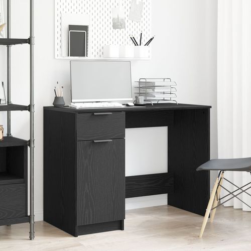 Bureau En Chêne Noir Vidaxl - 100x50x75 Cm - Fabriqué En Bois D'ingénierie