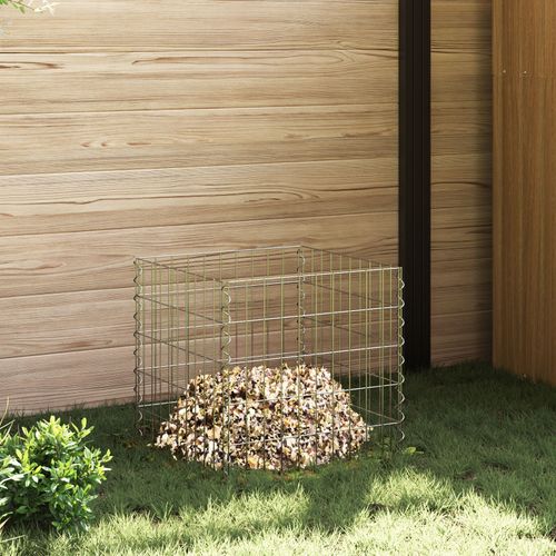 Composteur de jardin vidaXL carré 50x50x50 cm en acier galvanisé