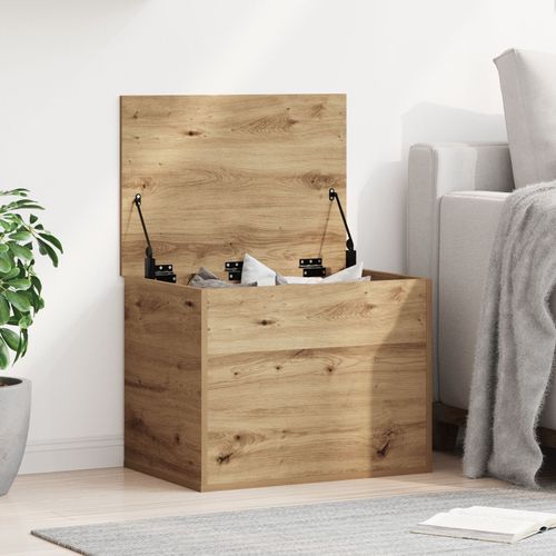 Coffre De Rangement Vidaxl Avec Couvercle Chêne Artisan 60x42x46 Cm Bois D'ingénierie