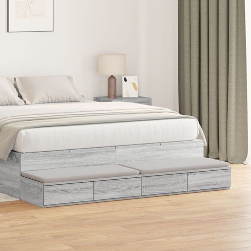 Tables De Chevet Vidaxl Gris Sonoma Bois D'ingénierie 160 X 36,5 X 16,5 Cm