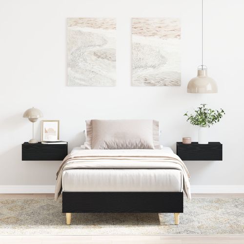 Lit Vidaxl 90x190 Cm En Bois D'orme Noir