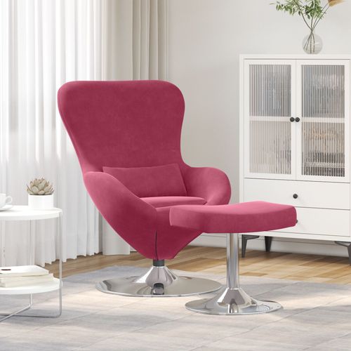 Fauteuil ?Uf Vidaxl Avec Repose-Pieds En Velours Rouge Vin