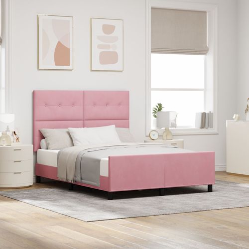 Lit Vidaxl Rose 160x200 Cm Velours