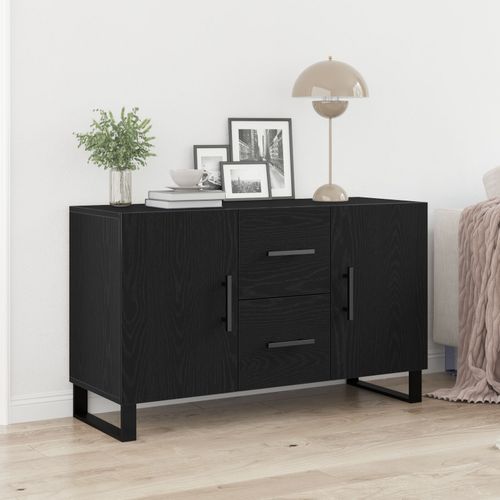 Buffet Vidaxl Noir Chêne 100x36x60 Cm Bois D'ingénierie