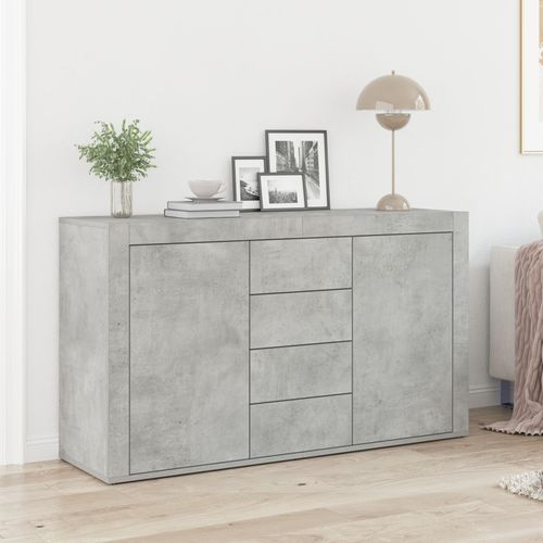 Buffet Vidaxl Gris Béton Bois D'ingénierie 120 X 36 X 69 Cm Rangement