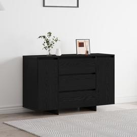 Buffet Vidaxl Chêne Noir Bois Massif Buffet Chêne Noir Rectangulaire