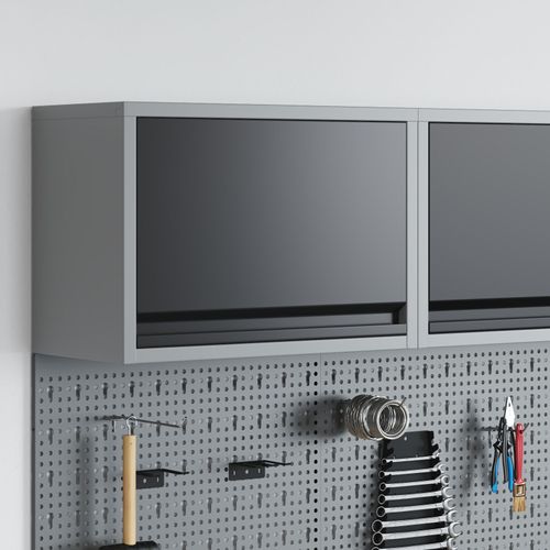Armoire à outils murale vidaXL avec porte à levage à gaz - Noir - 50x25x35 cm