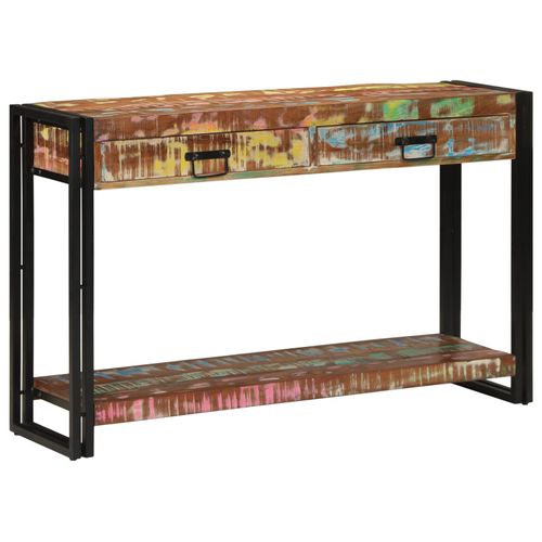 Table Console Vidaxl Multicolore 120x33x75 Cm En Bois Massif De Récupération