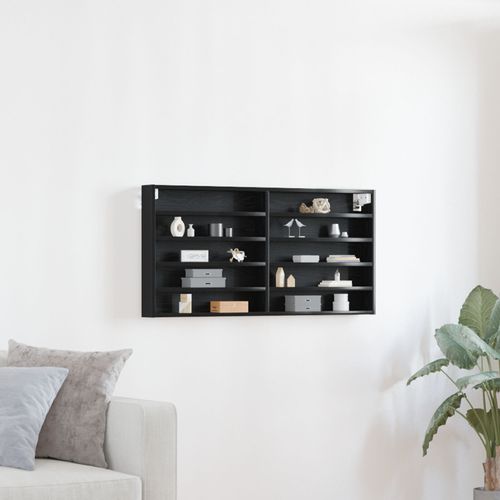 Armoire D'affichage Murale Vidaxl En Bois D'ingénierie Chêne Noir