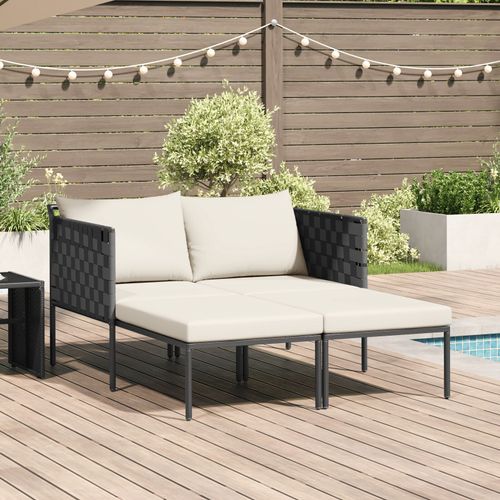 Transat Vidaxl Avec Coussins Pour 2 Personnes Anthracite 115x153x69,5 Cm Acier