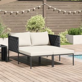 Transat Vidaxl Avec Coussins Pour 2 Personnes Anthracite 115x153x69,5 Cm Acier