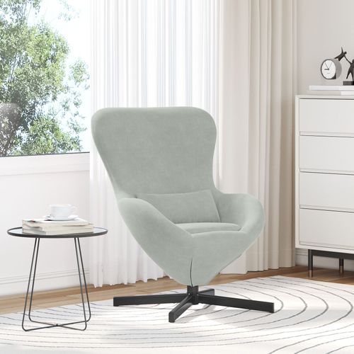 Chaise ?Uf Vidaxl En Velours Gris Clair