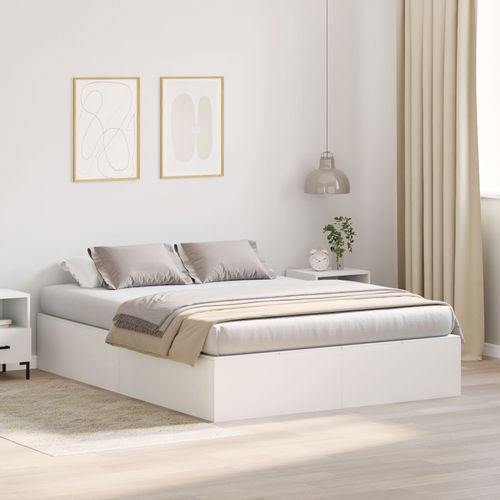 Cadre De Lit De Rangement Vidaxl Blanc 140x190 Cm