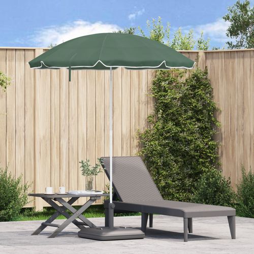 Parasol De Plage Vidaxl Avec Mât En Métal Vert 161x193 Cm Polyester