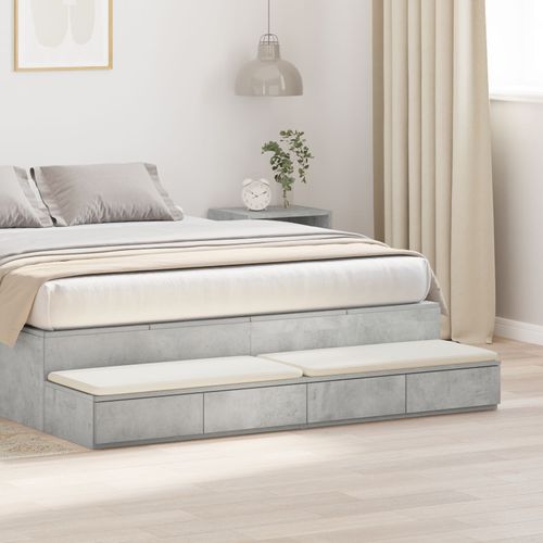Tables De Chevet Vidaxl Gris Béton Bois D'ingénierie 160 X 36,5 X 16,5 Cm