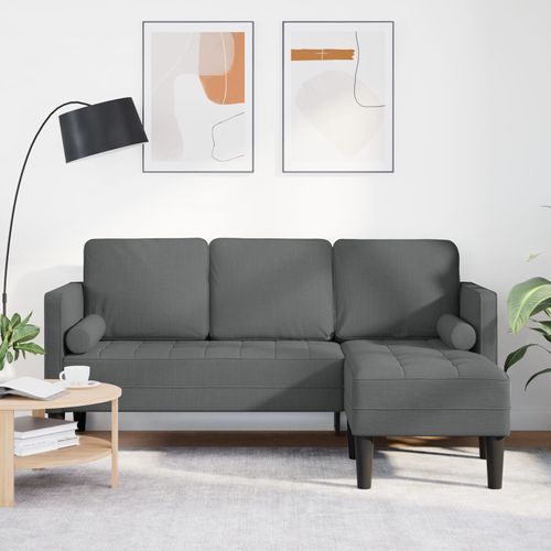 Canapé D'angle 3 Places Vidaxl Gris Foncé 160 Cm En Tissu
