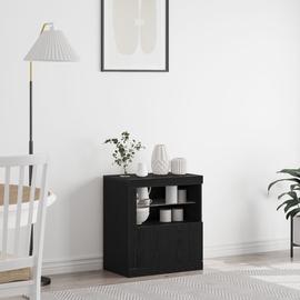 Buffet Vidaxl Avec Lumières Led Noir Chêne 60,5x37x67 Cm