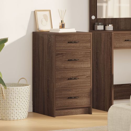 Buffet Vidaxl Marron Chêne 40x41x75 Cm Bois D'ingénierie