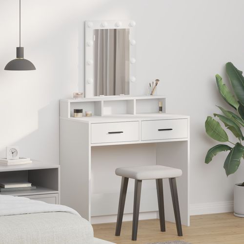 Table De Maquillage Vidaxl Avec Des Lumières Led Blanches 79x41x140 Cm