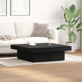 Table Basse Vidaxl En Chêne Noir 90x90x28 Cm En Bois D'ingénierie