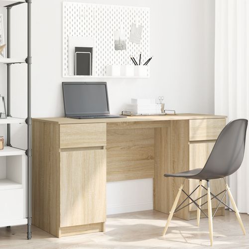 Bureau Vidaxl En Chêne Sonoma 140x49x76 Cm En Bois D'ingénierie