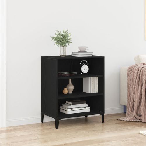 Buffet Vidaxl Noir En Chêne 57x35x70 Cm En Bois Reconstitué