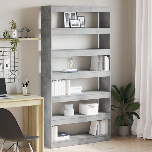 Bibliothèque Vidaxl Grise Bois D'ingénierie 100 X 30 X 198 Cm Étagère
