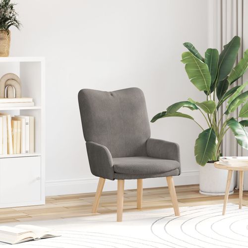 Fauteuil Relaxant Vidaxl Gris Clair En Velours Côtelé