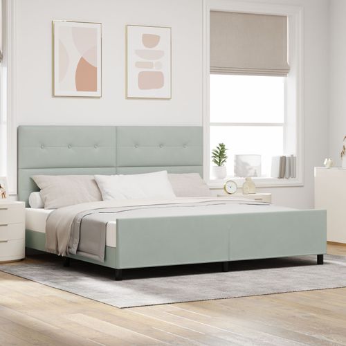 Vidaxl Cadre De Lit Gris Clair 200x200 Cm Velours