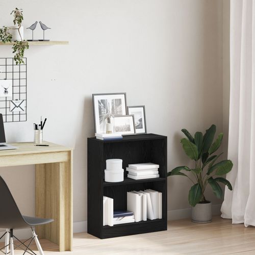 Bibliothèque Vidaxl Noire 60x24x76 Cm En Bois D'ingénierie
